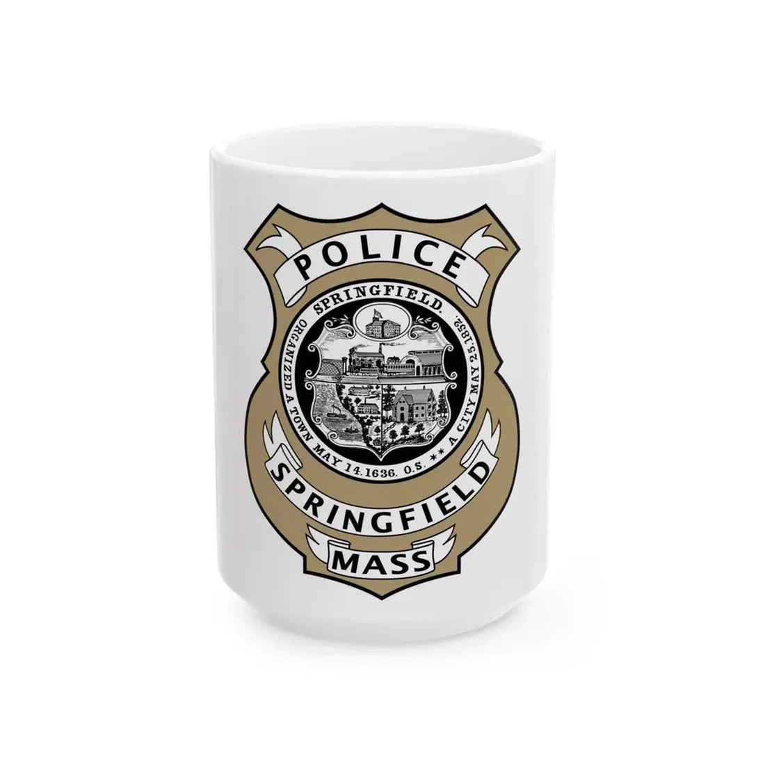 Springfield Police Department Massachusetts - White Coffee Mug 15oz - Go Mug Yourself