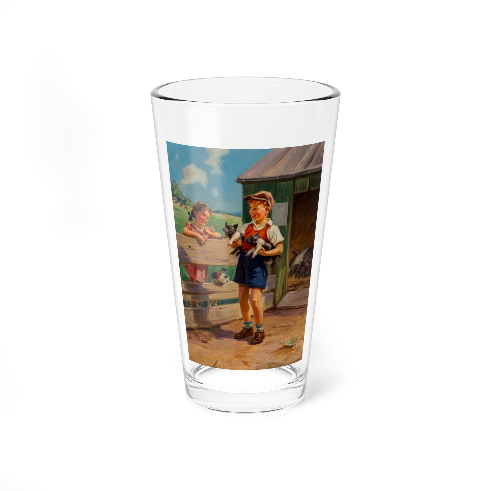 Spring's Piglets (Magazine Illustration) Pint Glass 16oz-16oz-Go Mug Yourself