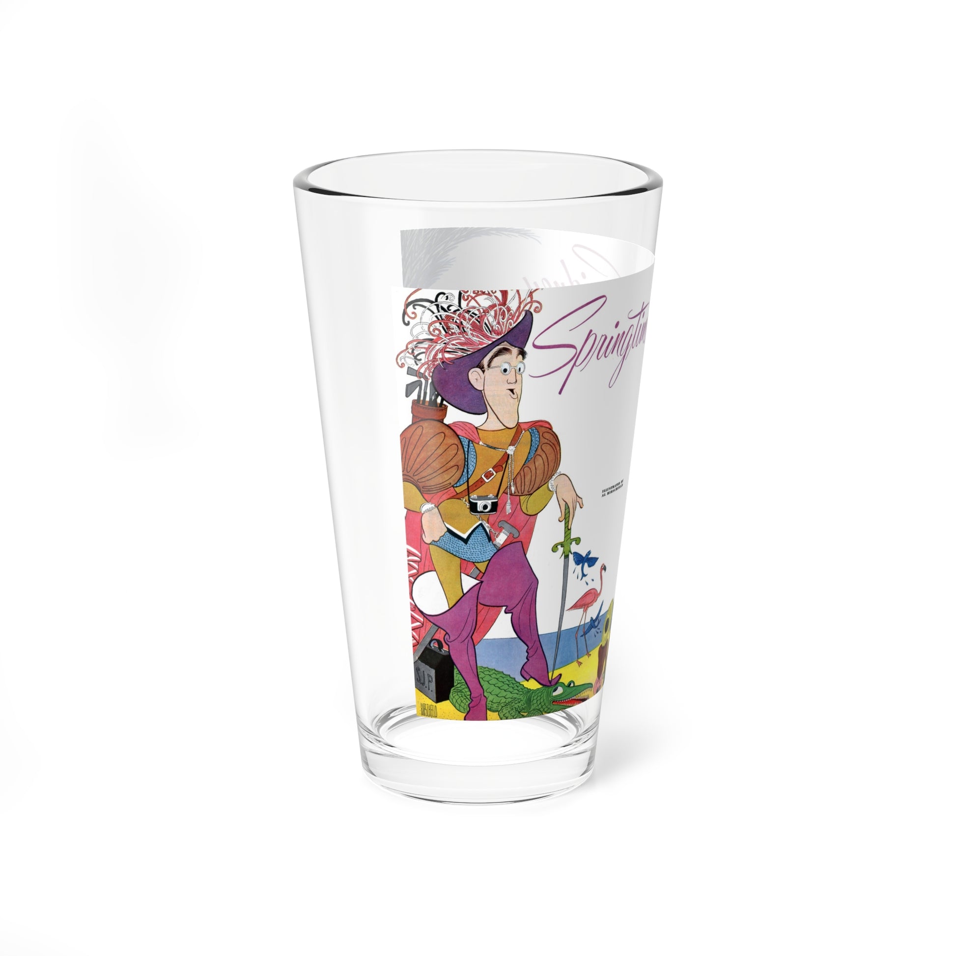 Springtime for Sidney, Redbook, February 1952 (Magazine Illustration) Pint Glass 16oz-Go Mug Yourself