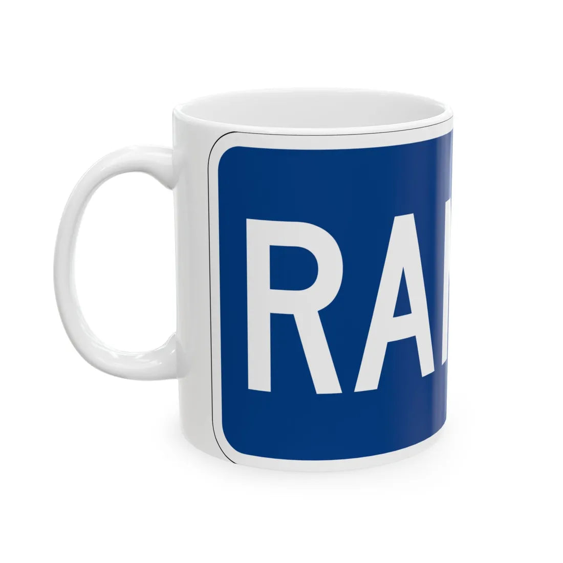 Spur plate blue es (Puerto Rico) (Road Sign) White Coffee Mug - Go Mug Yourself