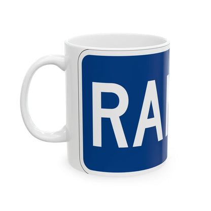 Spur plate blue es (Puerto Rico) (Road Sign) White Coffee Mug - Go Mug Yourself