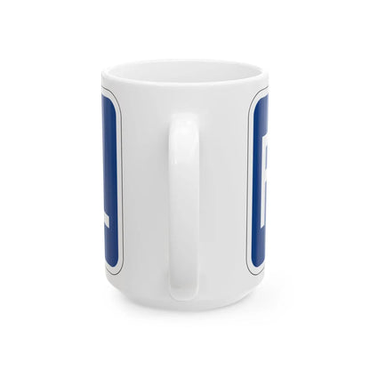 Spur plate blue es (Puerto Rico) (Road Sign) White Coffee Mug - Go Mug Yourself