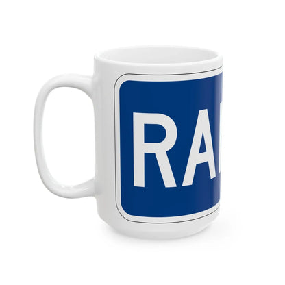 Spur plate blue es (Puerto Rico) (Road Sign) White Coffee Mug - Go Mug Yourself