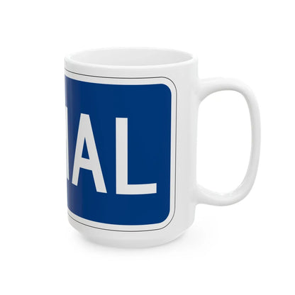 Spur plate blue es (Puerto Rico) (Road Sign) White Coffee Mug - Go Mug Yourself