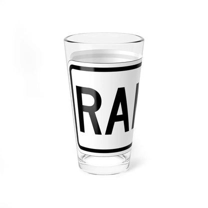 Spur plate es (Puerto Rico) (Road Sign) Pint Glass 16oz - Go Mug Yourself