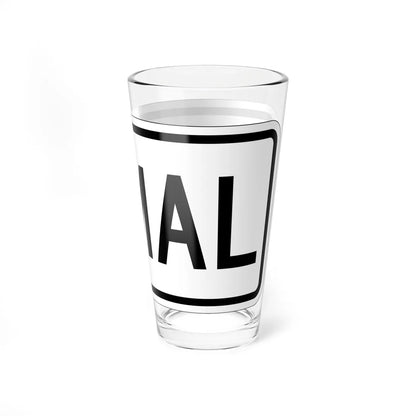 Spur plate es (Puerto Rico) (Road Sign) Pint Glass 16oz - Go Mug Yourself