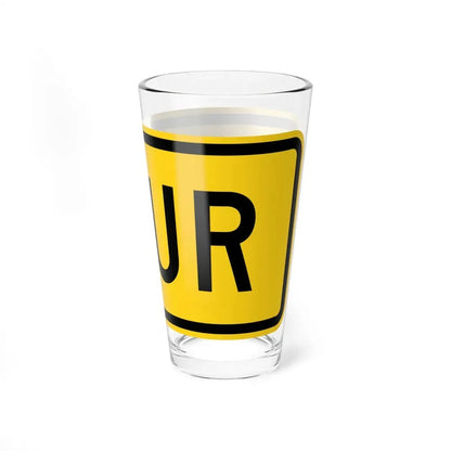 Spur plate Wyoming (Wyoming) (Road Sign) Pint Glss 16oz - Go Mug Yourself