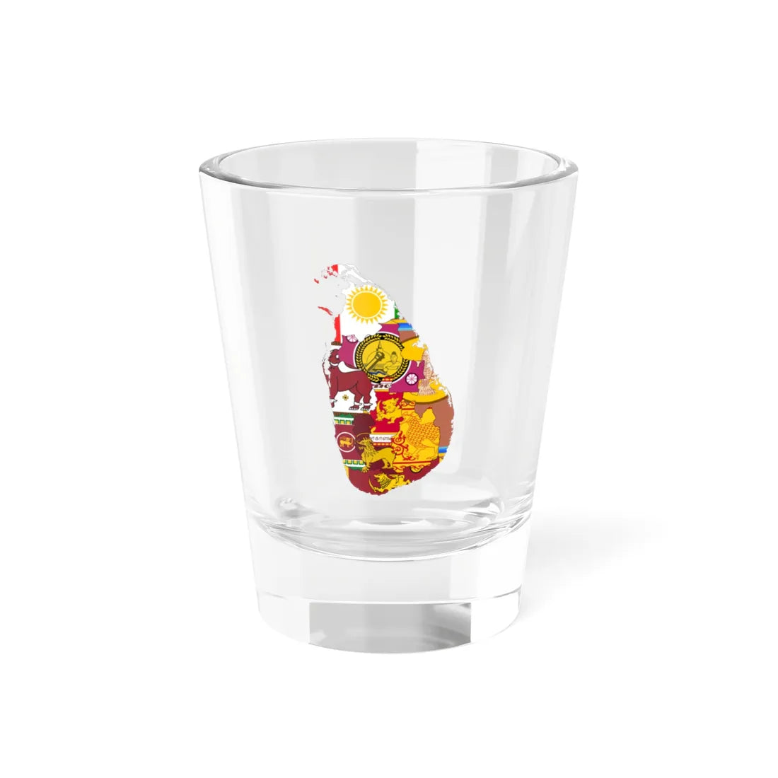Sri Lankan Provinces combined Flag-map (Sri Lanka) Shot Glass 1.5oz 1.5oz - Go Mug Yourself