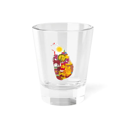 Sri Lankan Provinces combined Flag-map (Sri Lanka) Shot Glass 1.5oz 1.5oz - Go Mug Yourself