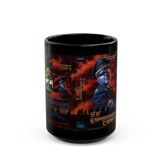 SS EXPERIMENT CAMP NAZI EXPLOITATION (VHS COVER) - Black Coffee Mug-15oz-Go Mug Yourself