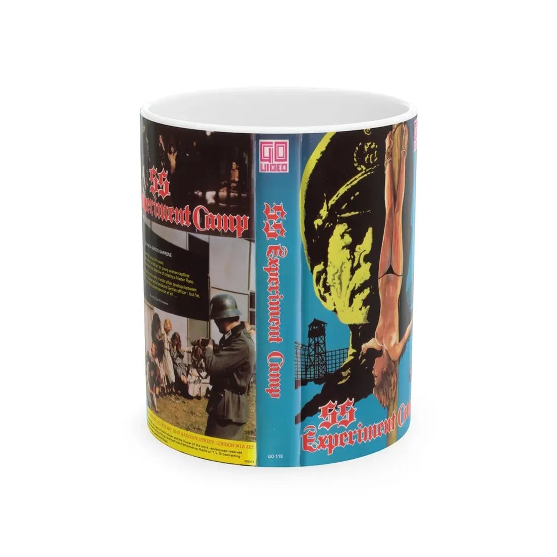 SS EXPERIMENT CAMP NAZIXPLOIATION (VHS COVER) - White Coffee Mug 11oz - Go Mug Yourself