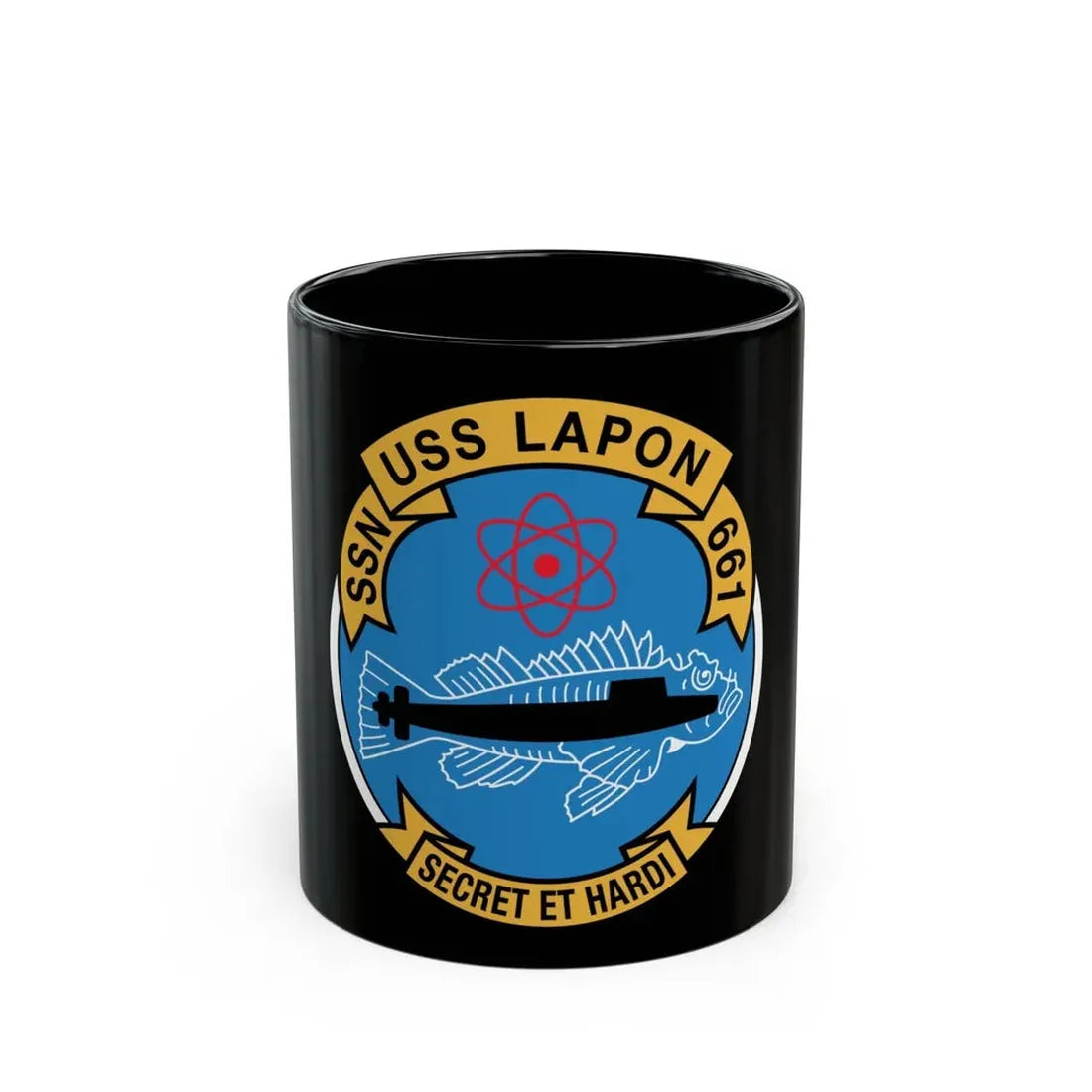 SSN USS Lapon 661 Secret ET Hardi (U.S. Navy) Black Coffee Mug 11oz - Go Mug Yourself