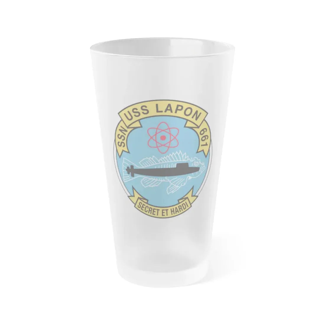 SSN USS Lapon 661 Secret ET Hardi (U.S. Navy) Frosted Pint Glass 16oz Default Title - Go Mug Yourself