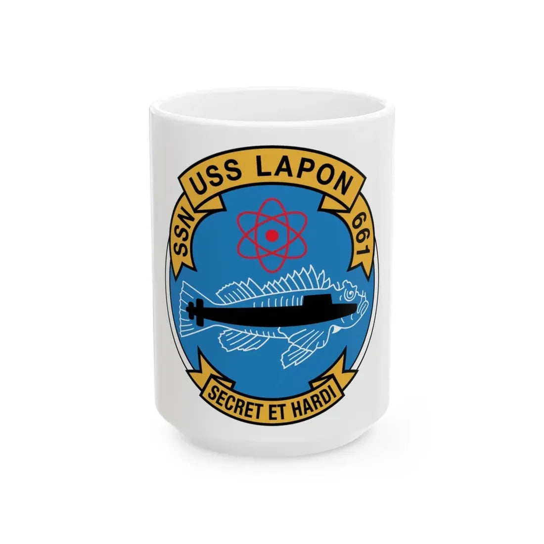 SSN USS Lapon 661 Secret ET Hardi (U.S. Navy) White Coffee Mug 15oz - Go Mug Yourself