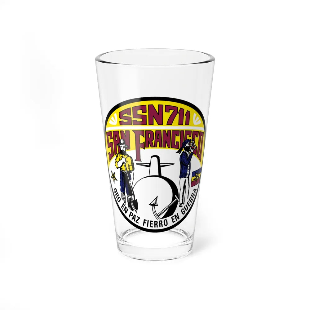 SSN711 San Francisco Oro En Paz Fierro En Guerra (U.S. Navy) Pint Glass 16oz-16oz-Go Mug Yourself