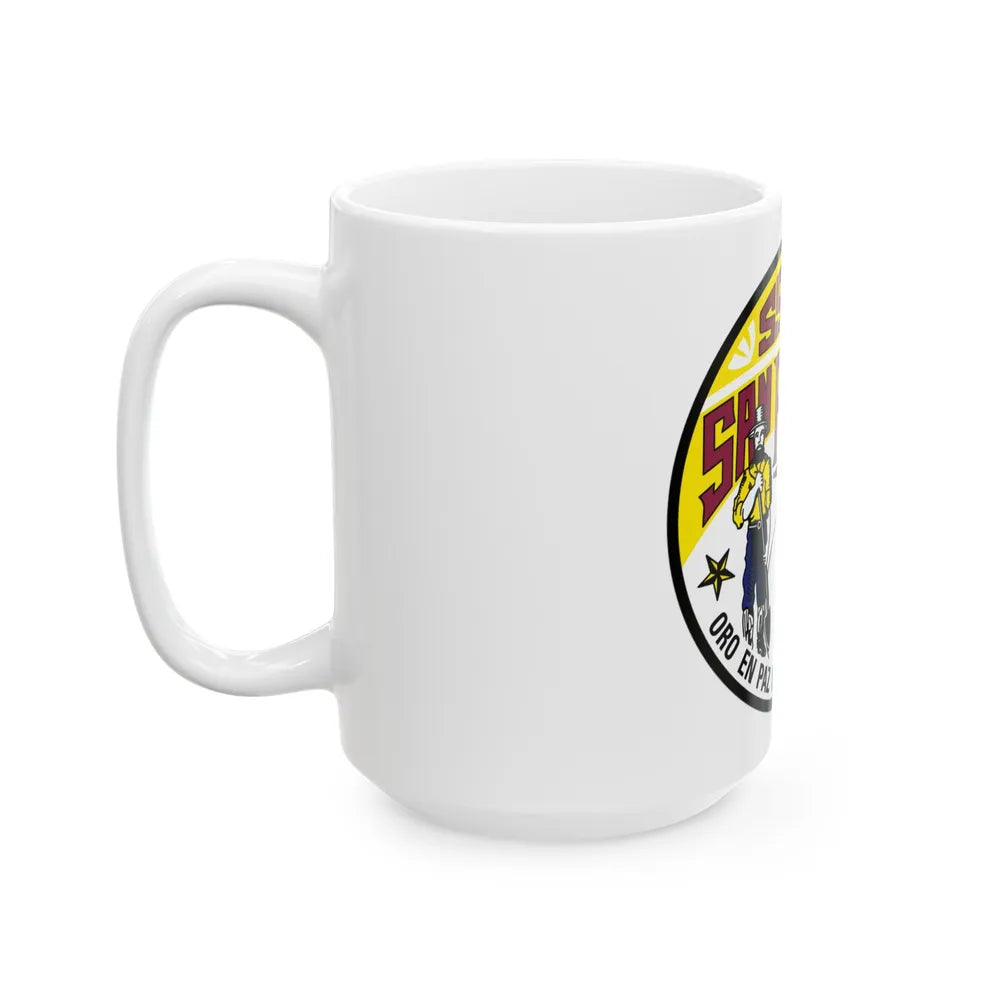 SSN711 San Francisco Oro En Paz Fierro En Guerra (U.S. Navy) White Coffee Mug-Go Mug Yourself