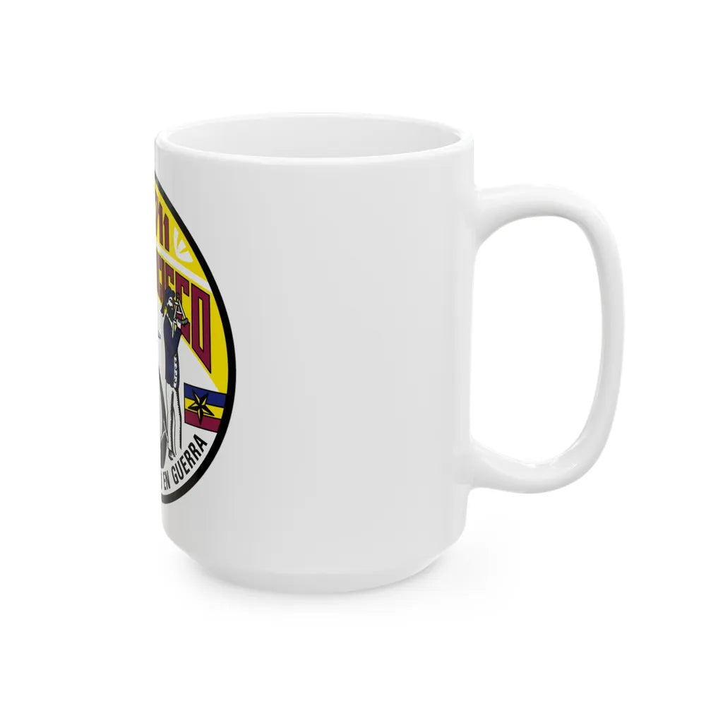 SSN711 San Francisco Oro En Paz Fierro En Guerra (U.S. Navy) White Coffee Mug-Go Mug Yourself