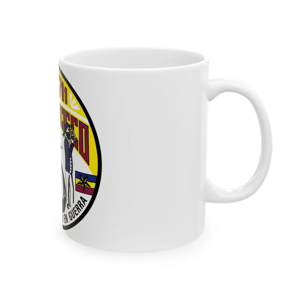 SSN711 San Francisco Oro En Paz Fierro En Guerra (U.S. Navy) White Coffee Mug-Go Mug Yourself