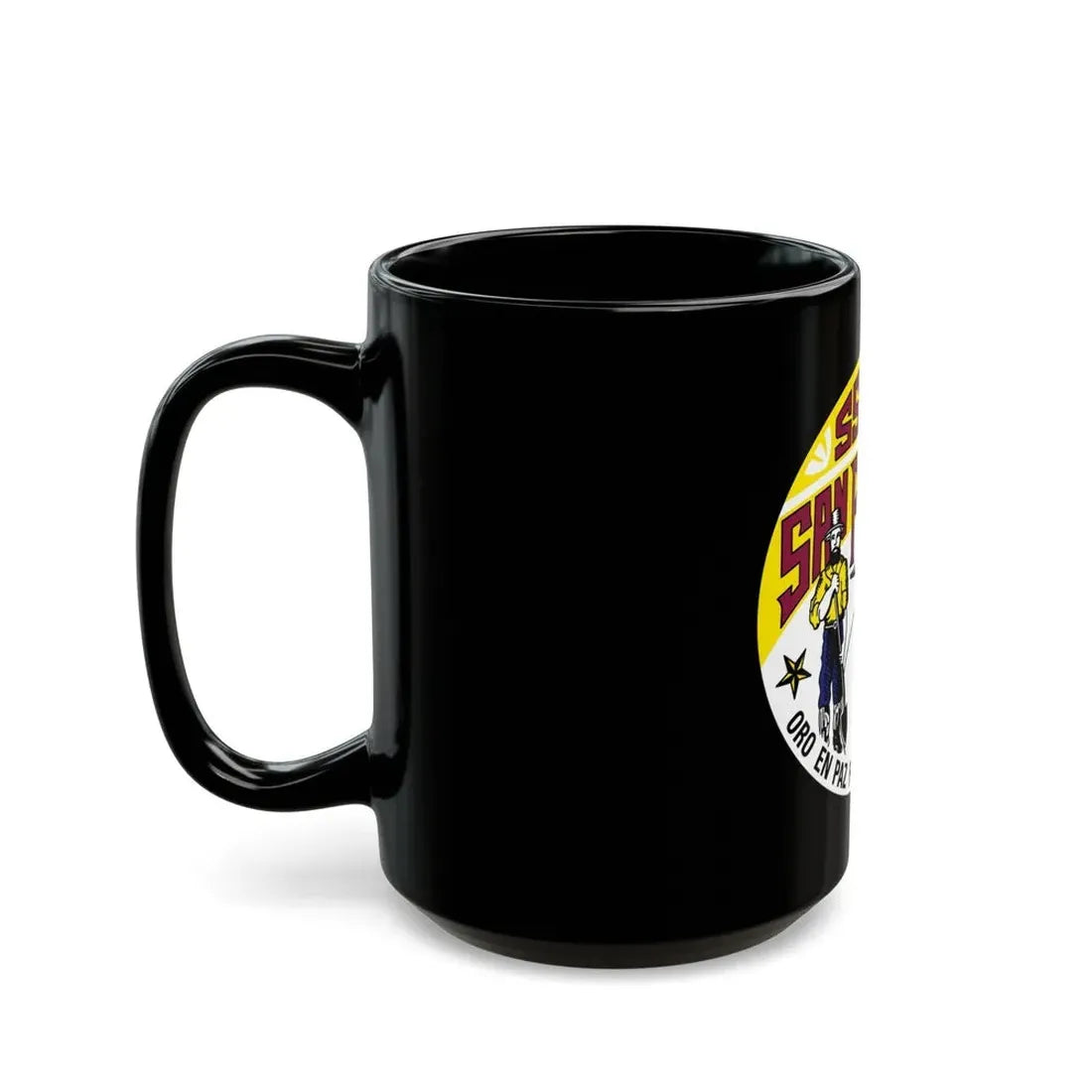 SSN711 San Francisco Oro En Paz Fierro En Guerra (U.S. Navy) Black Coffee Mug - Go Mug Yourself