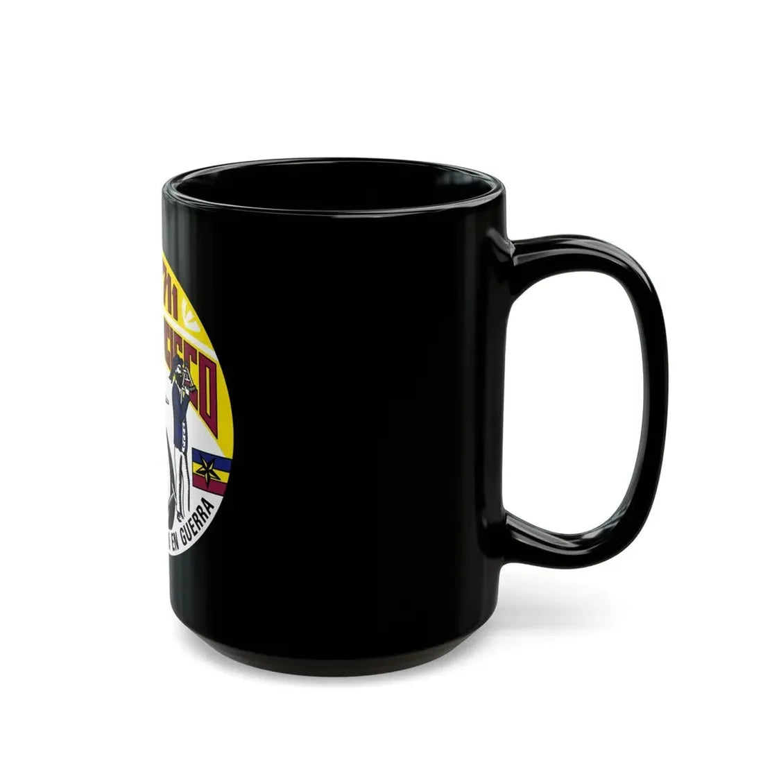 SSN711 San Francisco Oro En Paz Fierro En Guerra (U.S. Navy) Black Coffee Mug - Go Mug Yourself