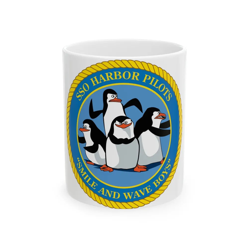 SSO Harbor Pilots Smile and Wave Boys (U.S. Navy) White Coffee Mug-11oz-Go Mug Yourself