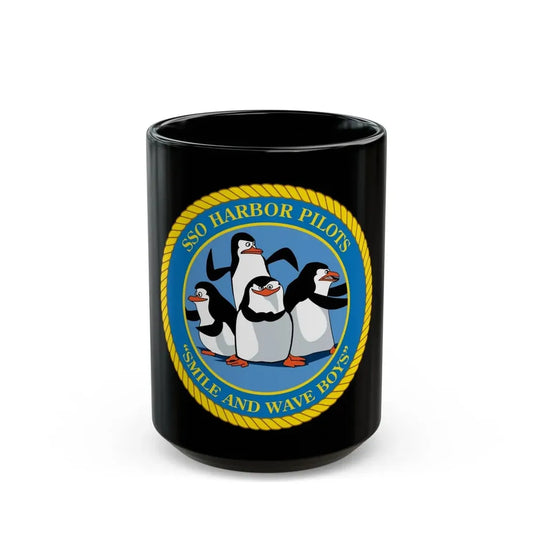 SSO Harbor Pilots Smile and Wave Boys (U.S. Navy) Black Coffee Mug 15oz - Go Mug Yourself