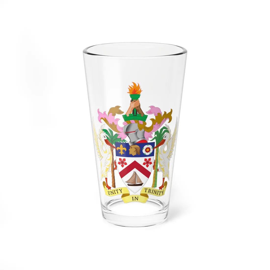 St Christopher-Nevis-Anguilla Coat of Arms (Saint Kitts and Nevis) (Coat of Arms) Pint Glass 16oz 16oz - Go Mug Yourself