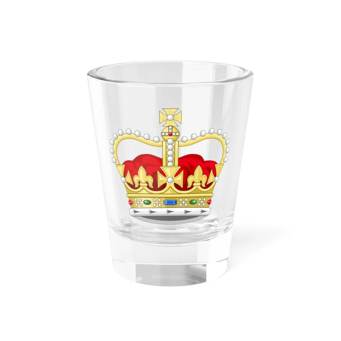 St Edwards Crown 3D (United Kingdom) (Coat of Arms) Shot Glass 1.5oz 1.5oz - Go Mug Yourself