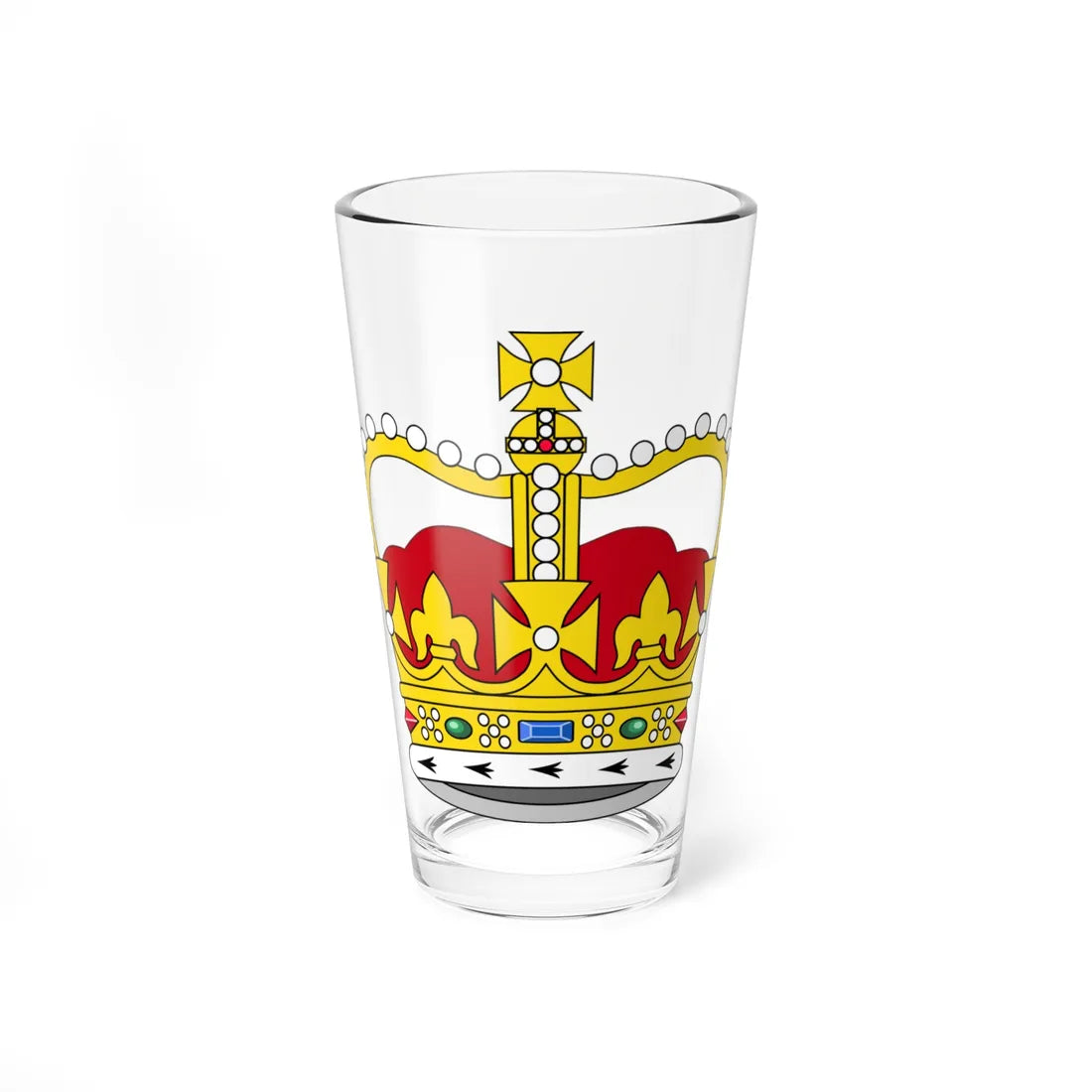 St Edwards Crown plain 3D (United Kingdom) (Coat of Arms) Pint Glass 16oz 16oz - Go Mug Yourself