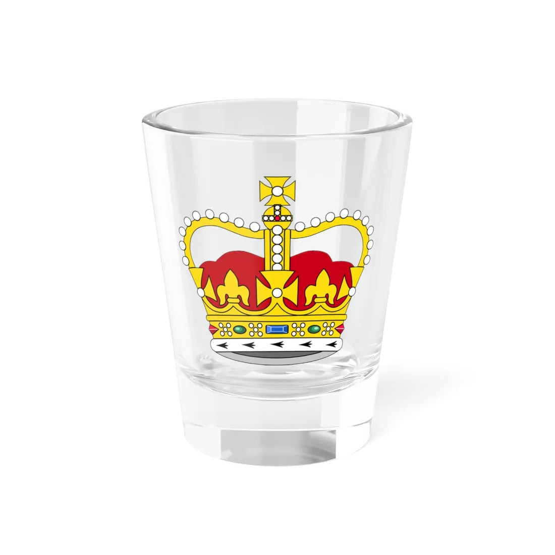 St Edwards Crown plain 3D (United Kingdom) (Coat of Arms) Shot Glass 1.5oz 1.5oz - Go Mug Yourself