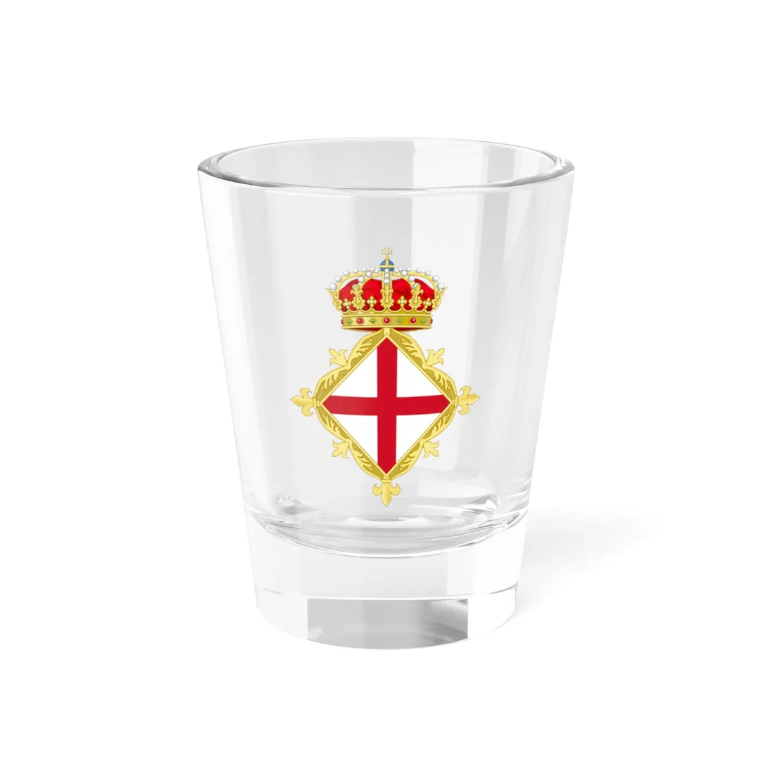 St Georges Cross Crowned Badge (Spain) (Coat of Arms) Shot Glass 1.5oz 1.5oz - Go Mug Yourself