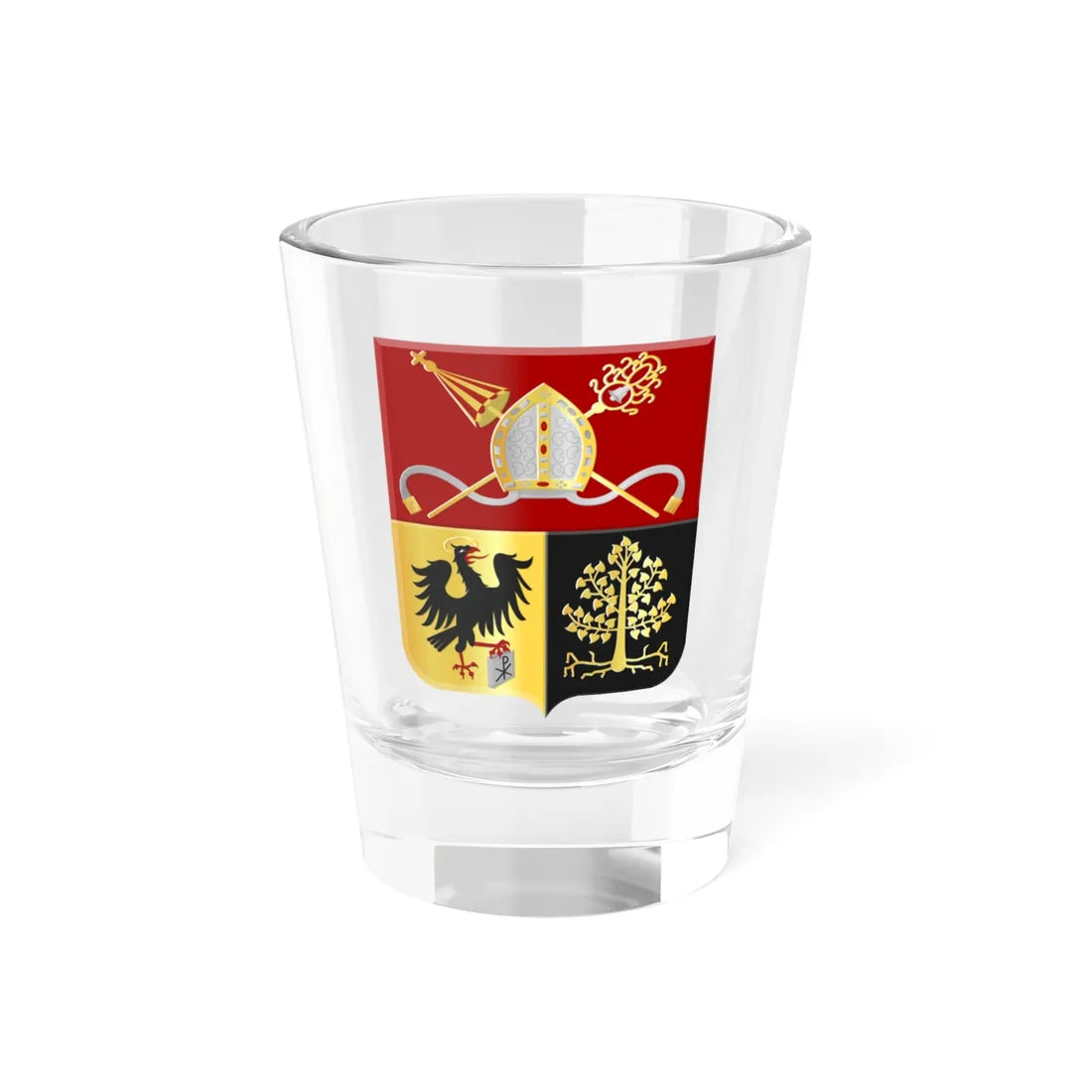 St. Jan Evangelist s Hertogenbosch wapen (Netherlands) (Coat of Arms) Shot Glass 1.5oz 1.5oz - Go Mug Yourself