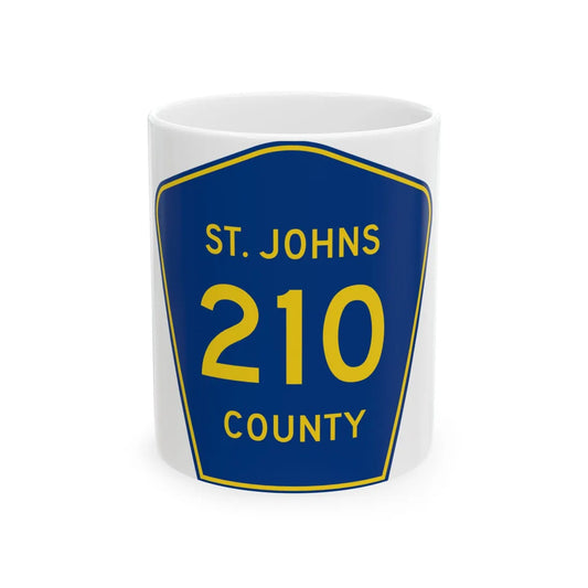 St. Johns County 210 (Florida) (Road Sign) White Coffee Mug 11oz - Go Mug Yourself