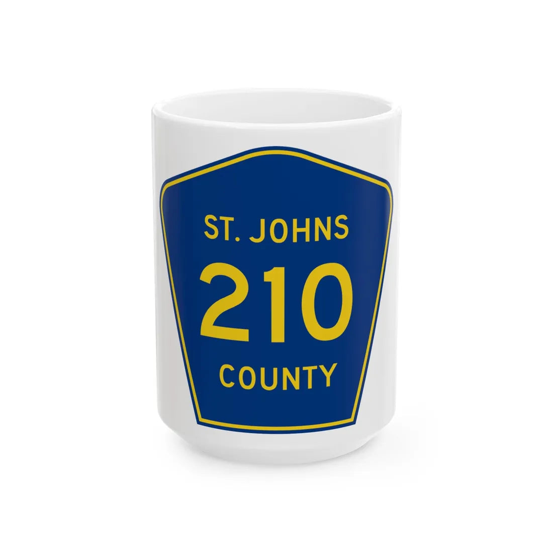 St. Johns County 210 (Florida) (Road Sign) White Coffee Mug 15oz - Go Mug Yourself