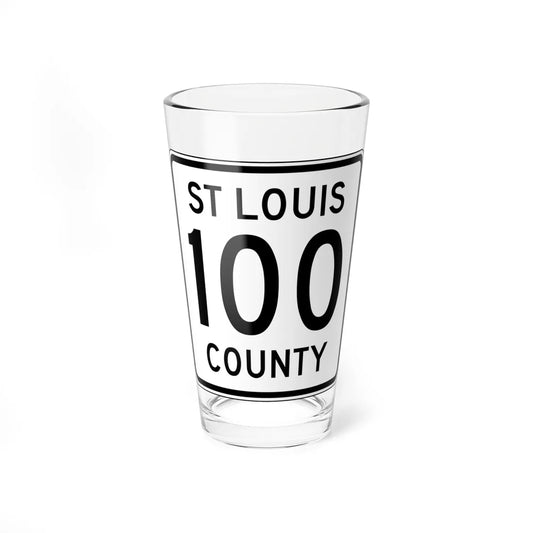 St Louis County Route 100 MN (Minnesota) (Road Sign) Pint Glass 16oz 16oz - Go Mug Yourself
