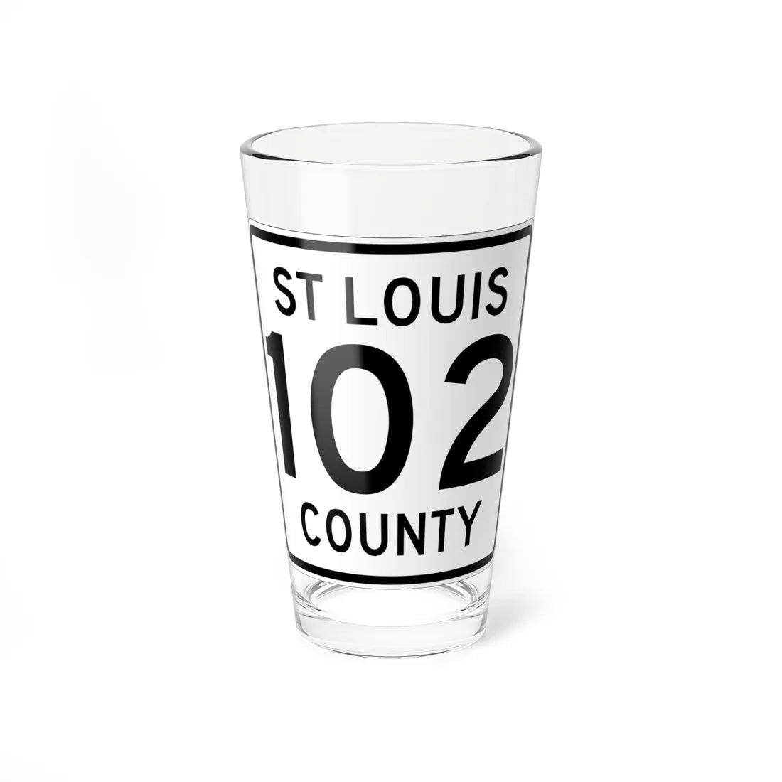 St Louis County Route 102 MN (Minnesota) (Road Sign) Pint Glass 16oz 16oz - Go Mug Yourself