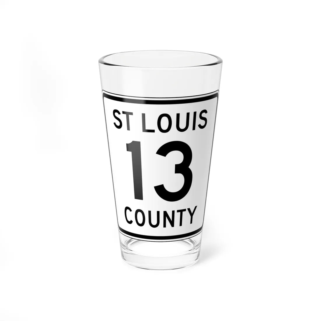 St. Louis County Route 13 (Minnesota) (Road Sign) Pint Glass 16oz - Go Mug Yourself