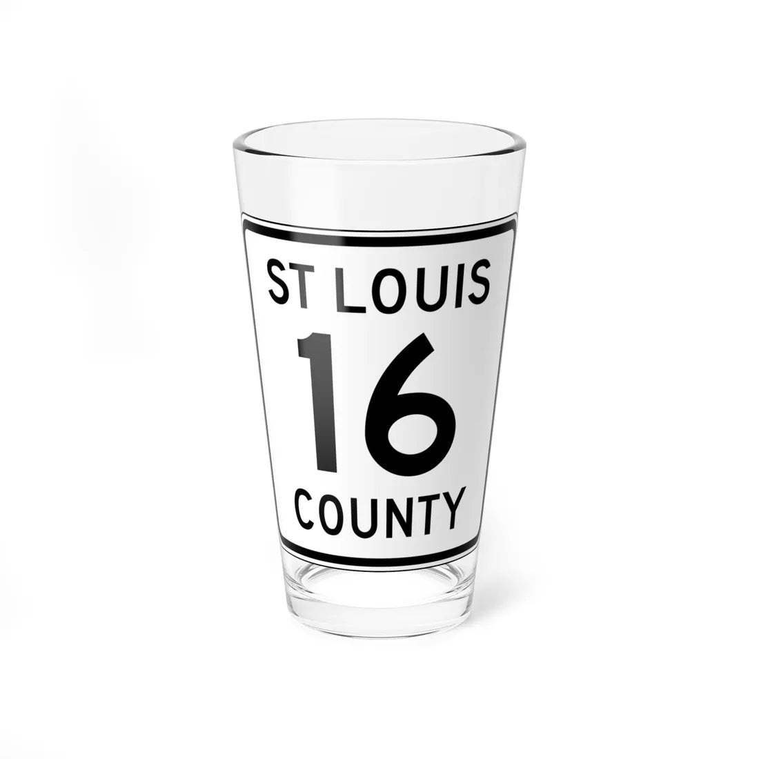 St Louis County Route 16 MN (Minnesota) (Road Sign) Pint Glass 16oz 16oz - Go Mug Yourself