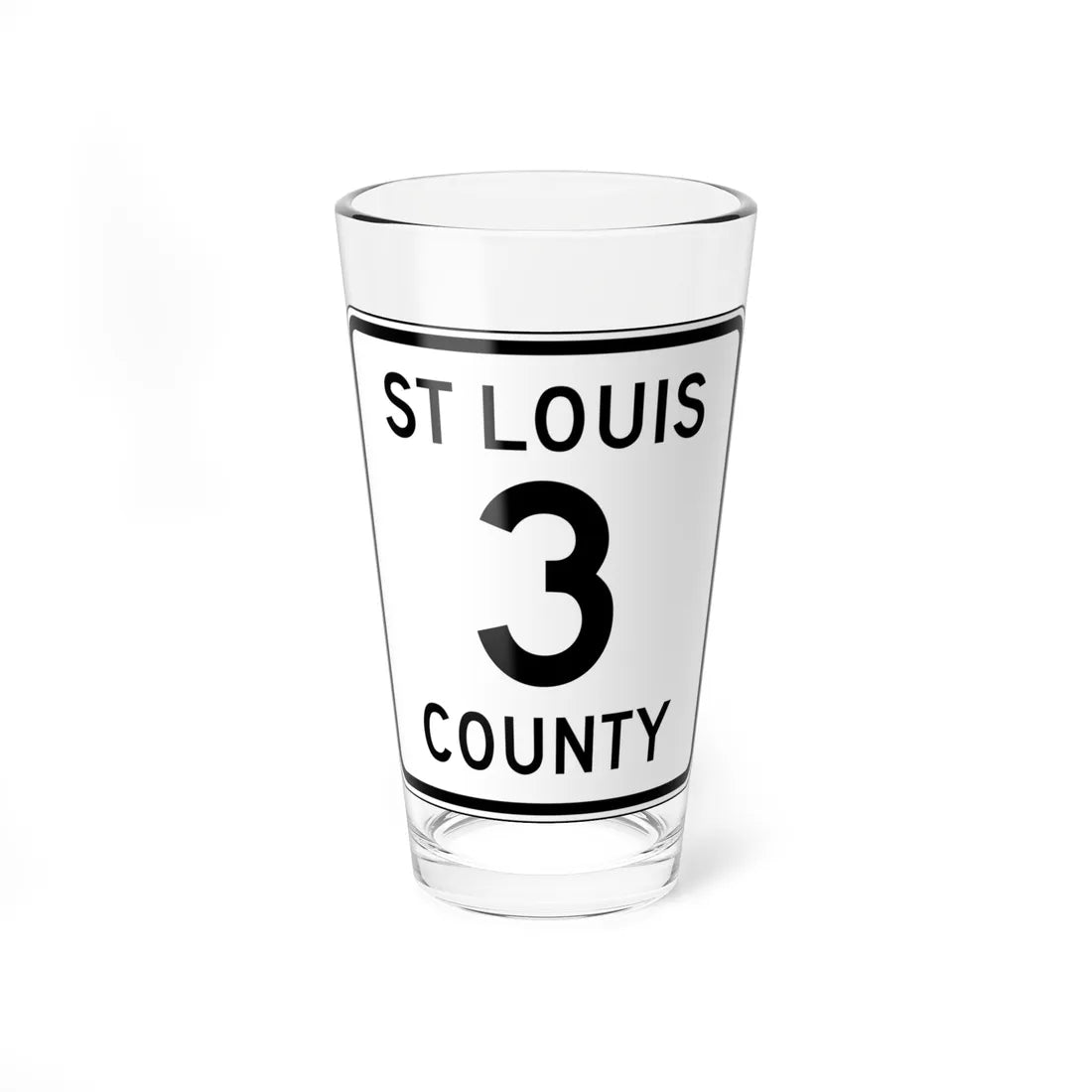 St Louis County Route 3 MN (Minnesota) (Road Sign) Pint Glass 16oz 16oz - Go Mug Yourself