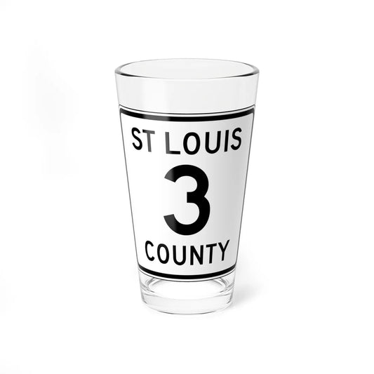 St Louis County Route 3 MN (Minnesota) (Road Sign) Pint Glass 16oz 16oz - Go Mug Yourself