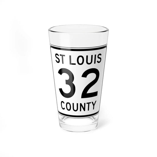 St Louis County Route 32 MN (Minnesota) (Road Sign) Pint Glass 16oz 16oz - Go Mug Yourself