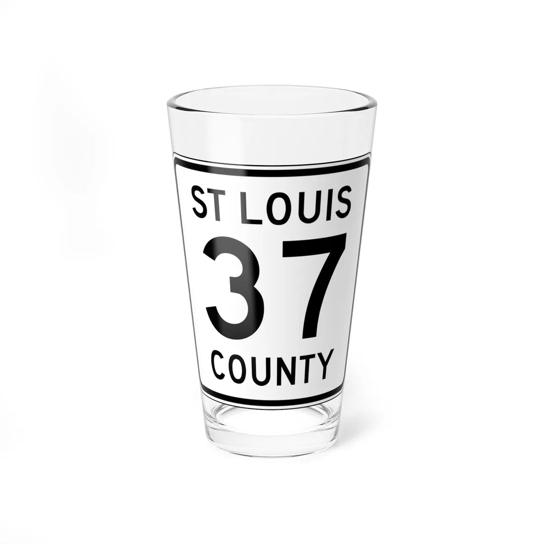 St Louis County Route 37 MN (Minnesota) (Road Sign) Pint Glass 16oz 16oz - Go Mug Yourself