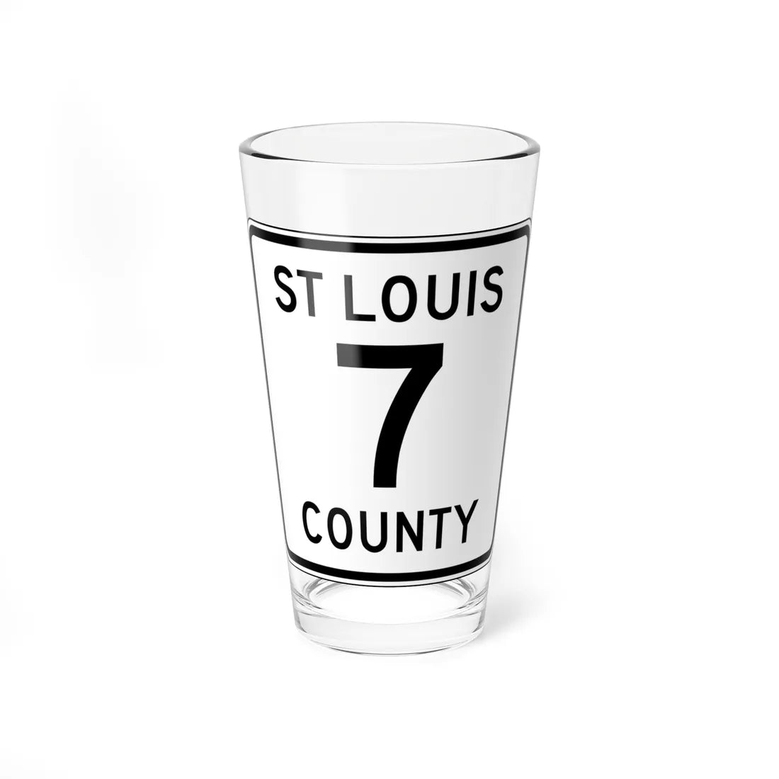 St Louis County Route 7 MN (Minnesota) (Road Sign) Pint Glass 16oz 16oz - Go Mug Yourself