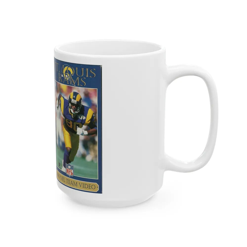 ST LOUIS RAMS 1996 NFL TEAM VIDEO (VHS COVER) - White Coffee Mug-Go Mug Yourself