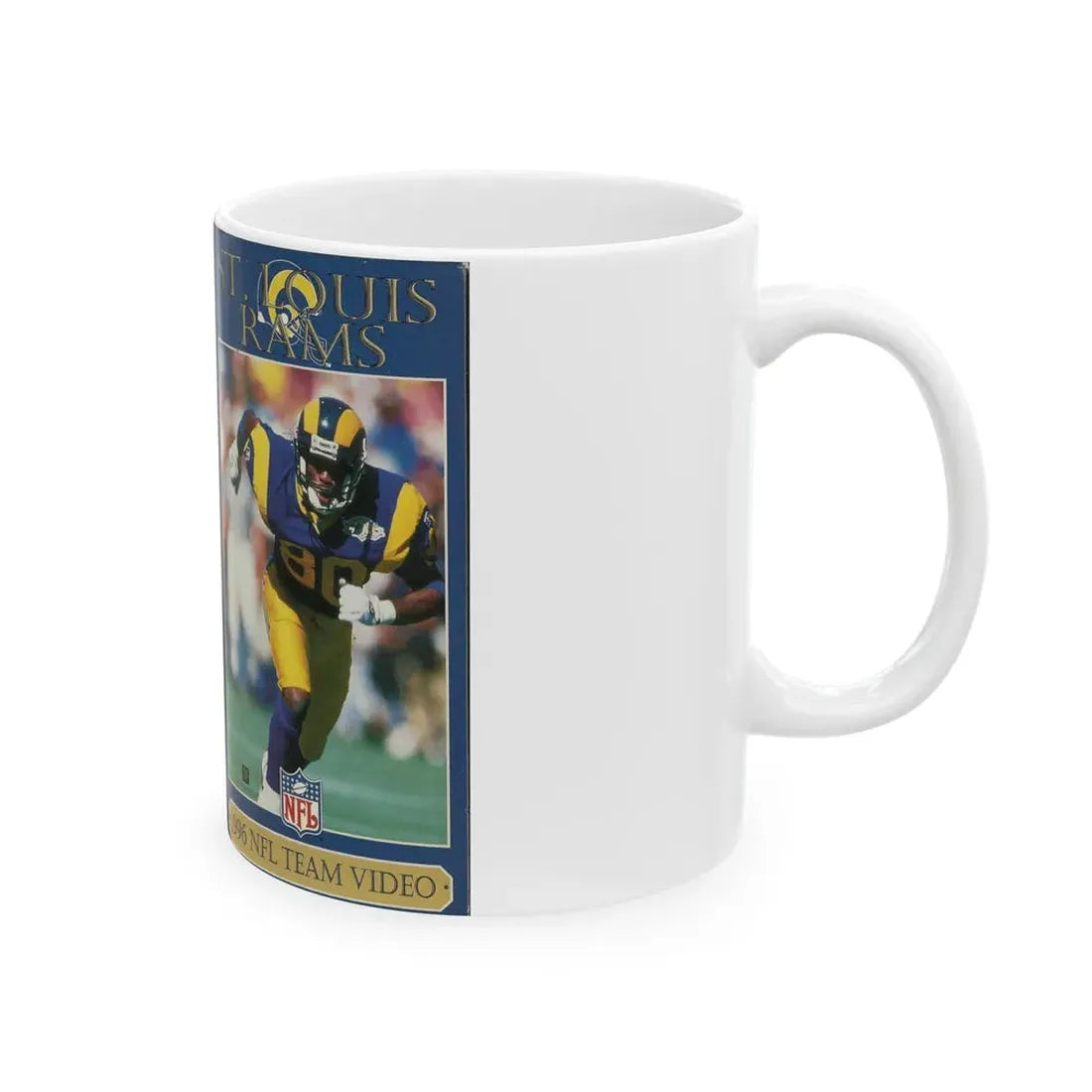 ST LOUIS RAMS 1996 NFL TEAM VIDEO (VHS COVER) - White Coffee Mug - Go Mug Yourself