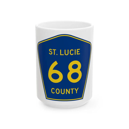 St. Lucie County 68 (Florida) (Road Sign) White Coffee Mug 15oz - Go Mug Yourself