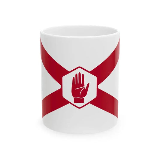 St. Patricks Northern Ireland Flag Hexagon (Ireland) White Coffee Mug 11oz - Go Mug Yourself