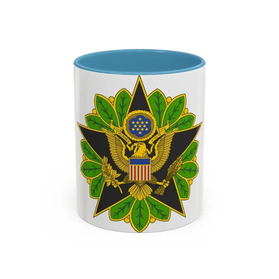 Staff Identification Badge (U.S. Army) Accent Coffee Mug 11oz Light Blue - Go Mug Yourself