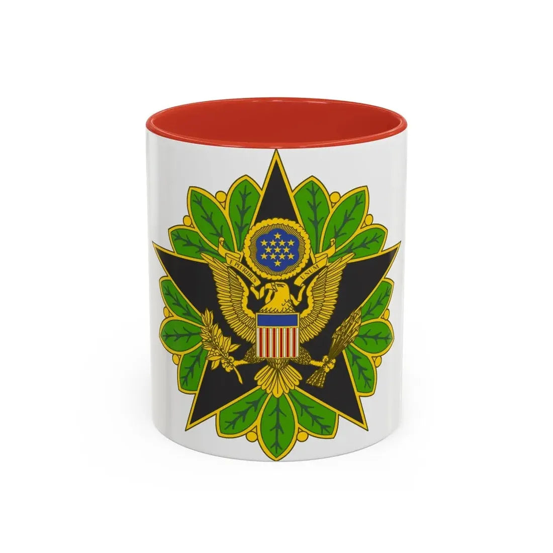 Staff Identification Badge (U.S. Army) Accent Coffee Mug 11oz Red - Go Mug Yourself