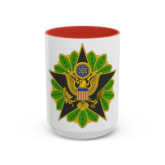 Staff Identification Badge (U.S. Army) Accent Coffee Mug 15oz Red - Go Mug Yourself